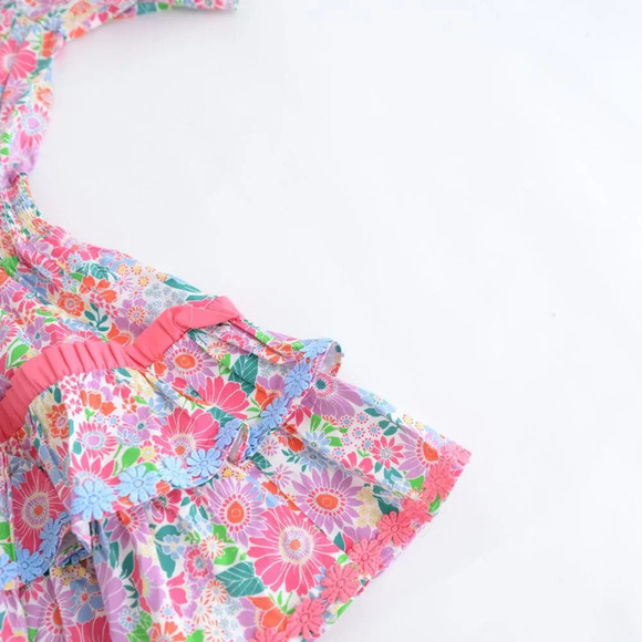 Alden Adair Happy Daze  Purple Pink Floral Kelsey Mini Flowy Dress S NWT - Picture 5 of 11